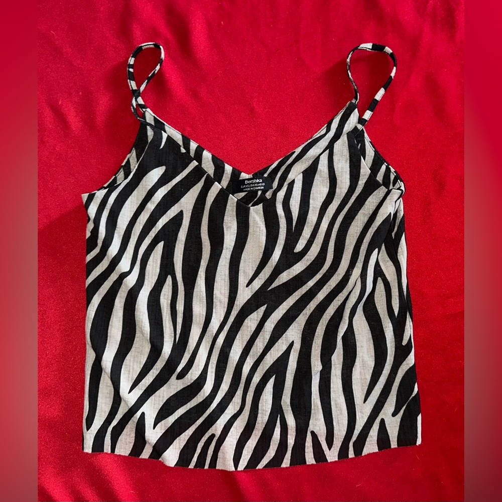 Zara Black and White Zebra Camisole